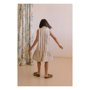 Studio Bohème - Beach Striped Organic Cotton Dress | Light Blue