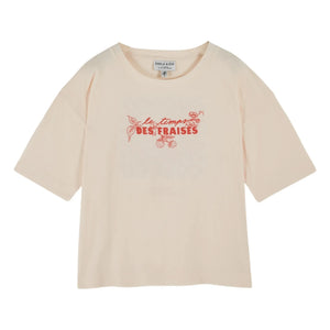 Emile et Ida - Le Temps Des Fraises Organic Cotton T-Shirt | Cream