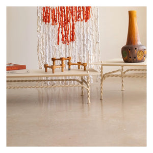 Honoré - Torsade Rectangular Side Table | Ecru