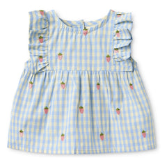 Flöss - Millie Gingham Dress | Light Blue