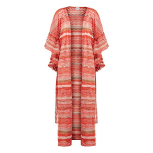 Lison Paris - Sunset Crochet Kaftan | Coral