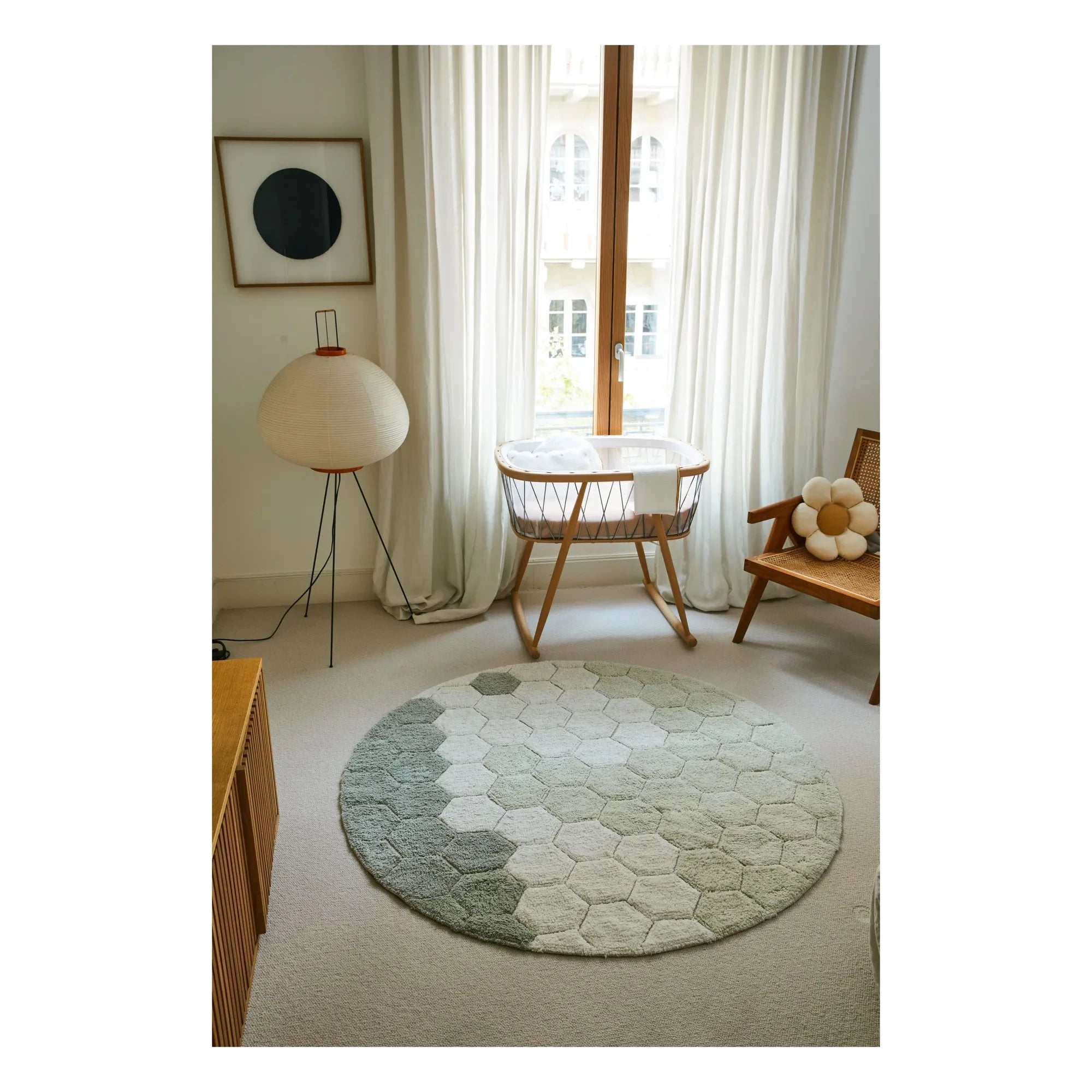 Lorena Canals - Honeycomb Round Rug | Gray Blue