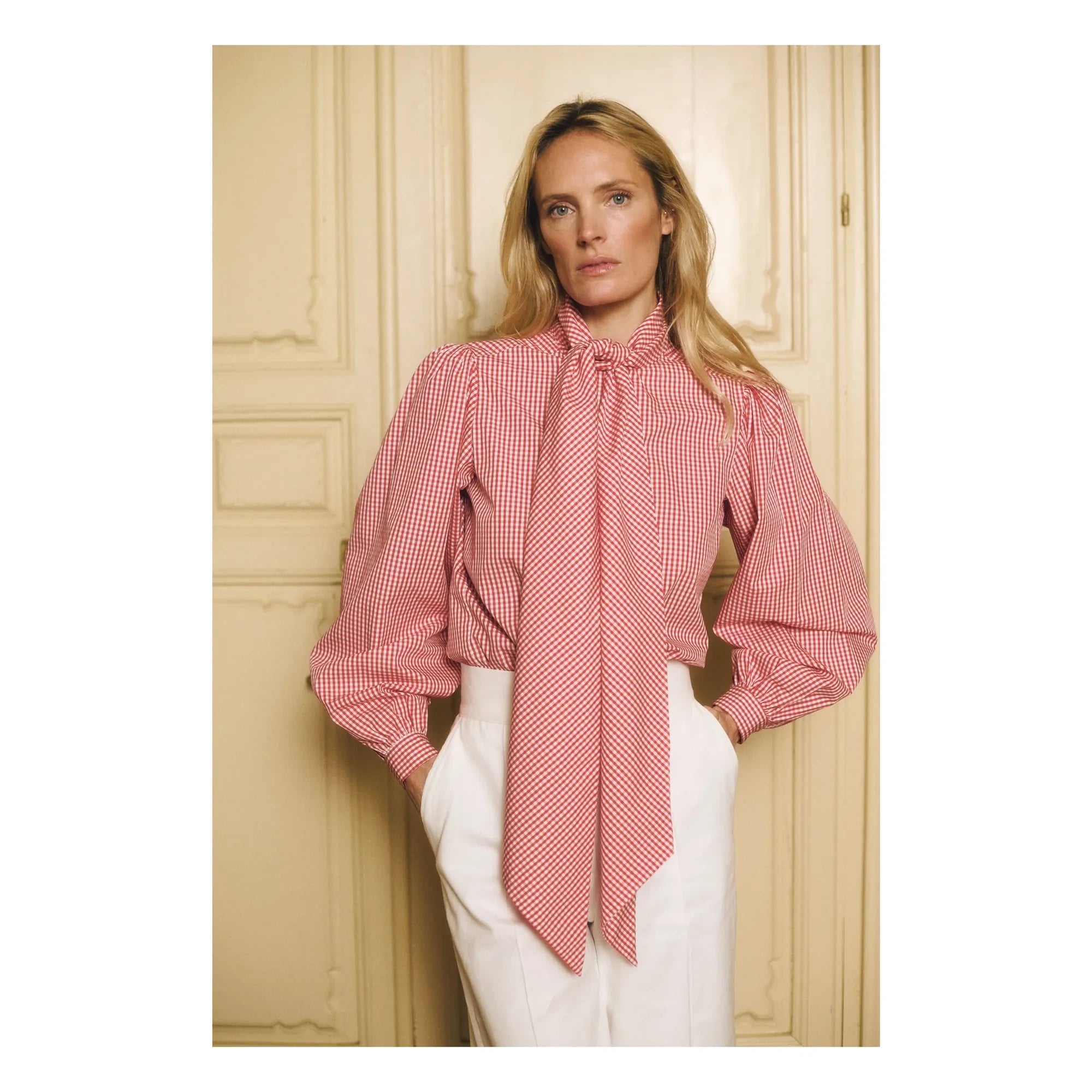 Maria de la Orden - Fairy Tale Cotton Gingham Blouse | Red