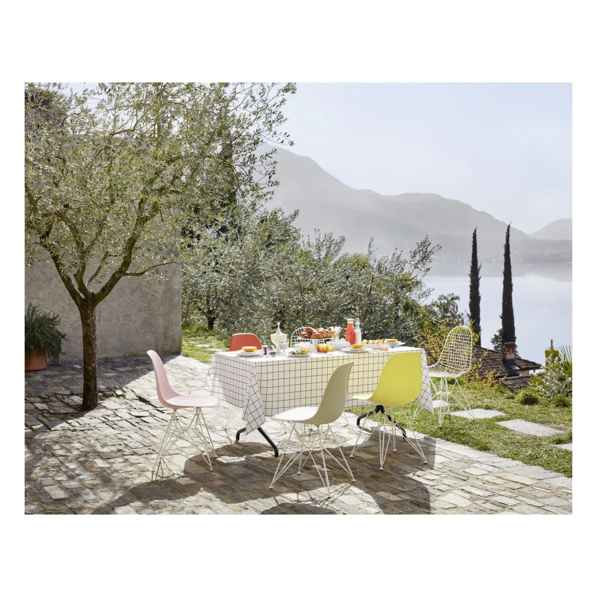 Vitra - DSR Plastic Chair - White Epoxy Frame - Charles & Ray Eames | Lemon Yellow