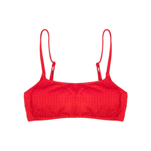 Miska Paris - Gathered Bralette Swimsuit Top | Red
