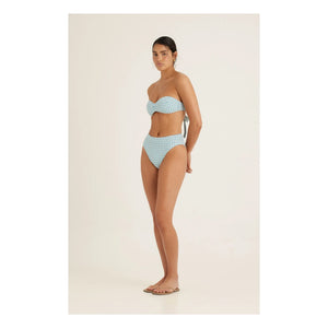 Peony - Vichy Bustier Swimsuit Top | Blue