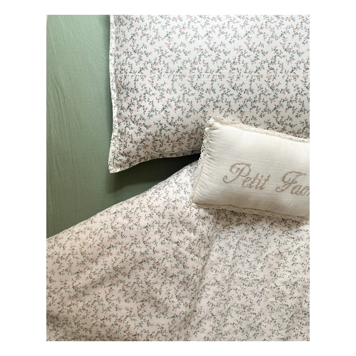 Editions Aimable - Doris fitted sheet | Moss Green Gauze