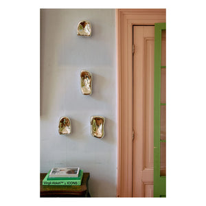HKliving - Glass Wall Decor - 4-Piece Set | Chrome