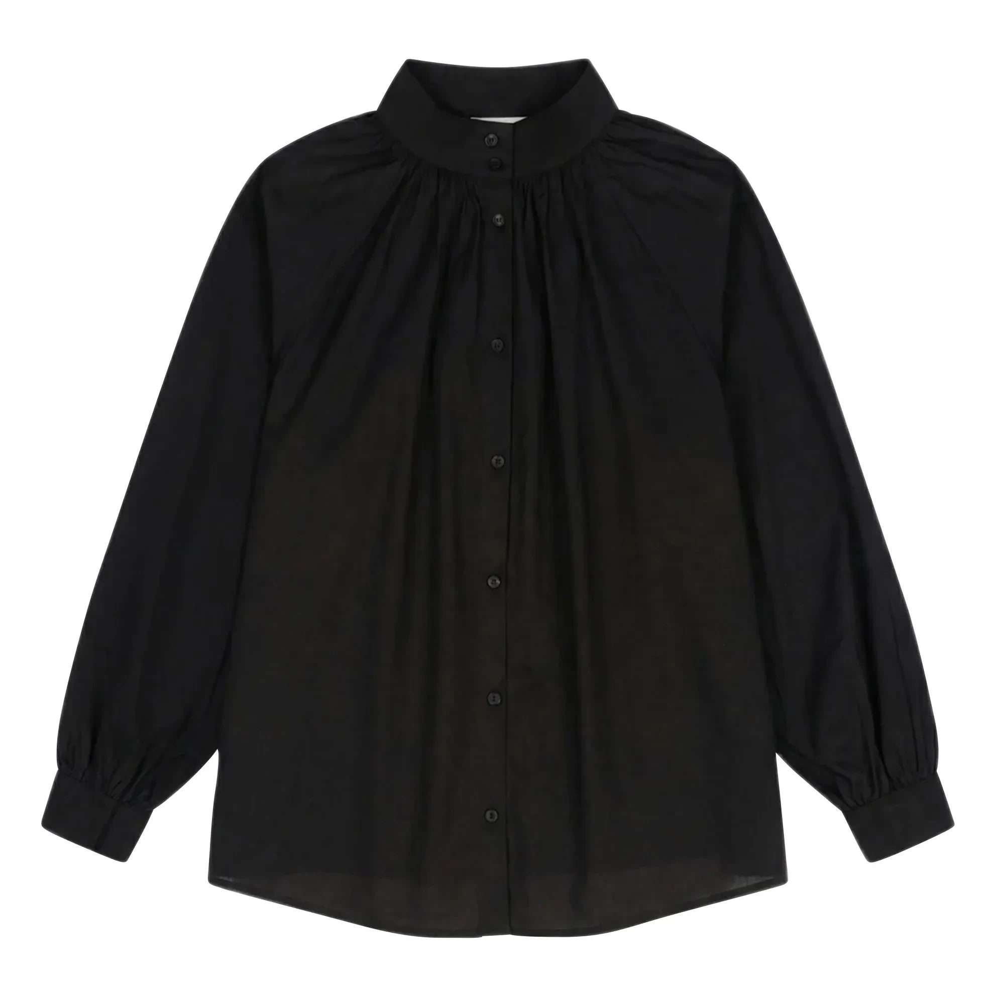 BELLEPIECE - Paxos Cotton Voile Blouse | Black
