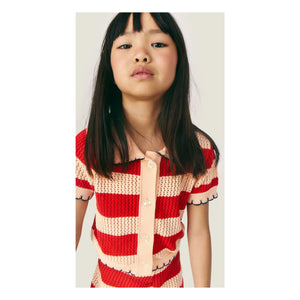 Mipounet - Striped Vita Crochet Cardigan | Red
