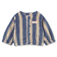 Tinycottons - Striped Fleece Jacket | Petrol Blue
