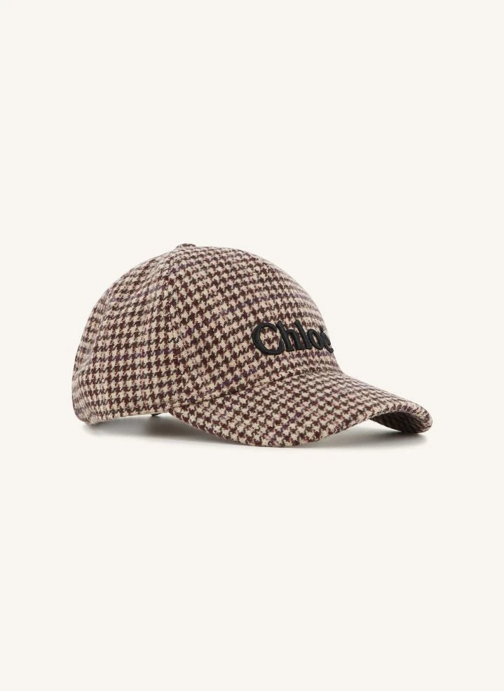 Chloé - Chloé Pied-de-Poule hat | Brown