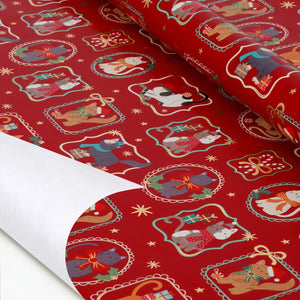 Legami - Christmas Wrapping Paper Kitty Frames - 200 x 70 cm Roll