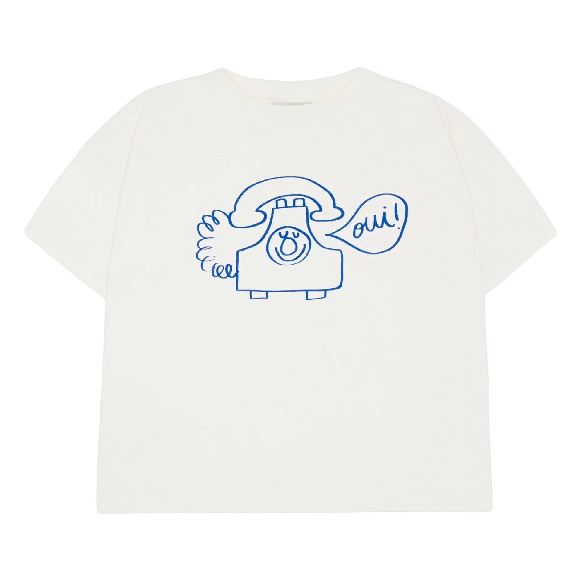 The Campamento - Oversized Organic Cotton Phone T-Shirt | Ecru