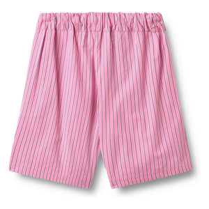 Wheat - Coral Striped Organic Cotton Bermuda Shorts | Pink