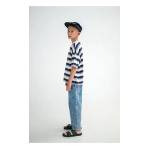 Repose AMS - Boxy Striped Organic Cotton T-Shirt | Cream