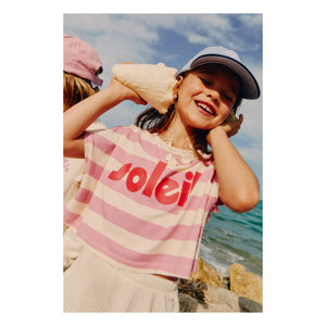 Mipounet - Striped Organic Cotton Soleil T-Shirt | Pink