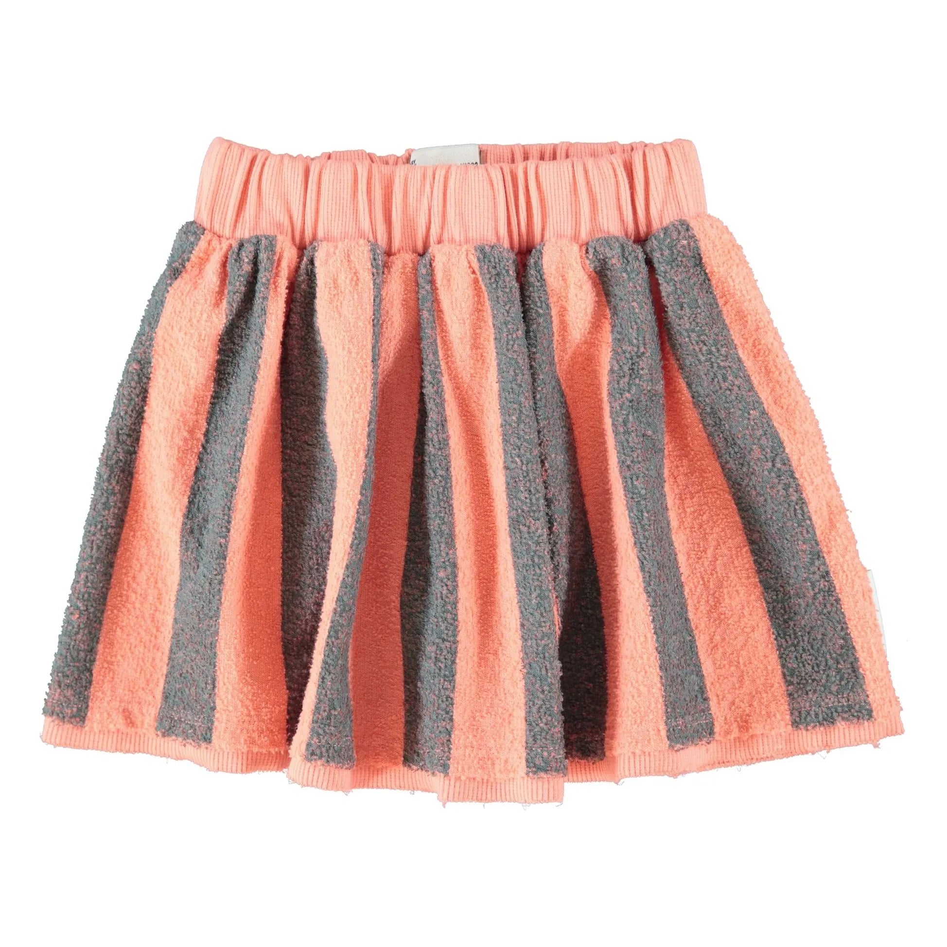 Piupiuchick - Striped Organic Cotton Terry Skirt | Coral