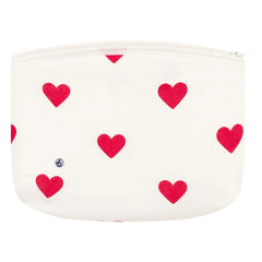 Petit Bateau - Organic Cotton Heart Pattern Pencil Case | White