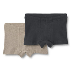 Wheat - 2-pack Louis Cotton Organic Boxer Shorts | Black