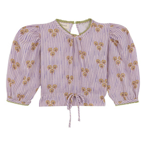 birinit - Cinca Striped Organic Cotton Blouse | Mauve