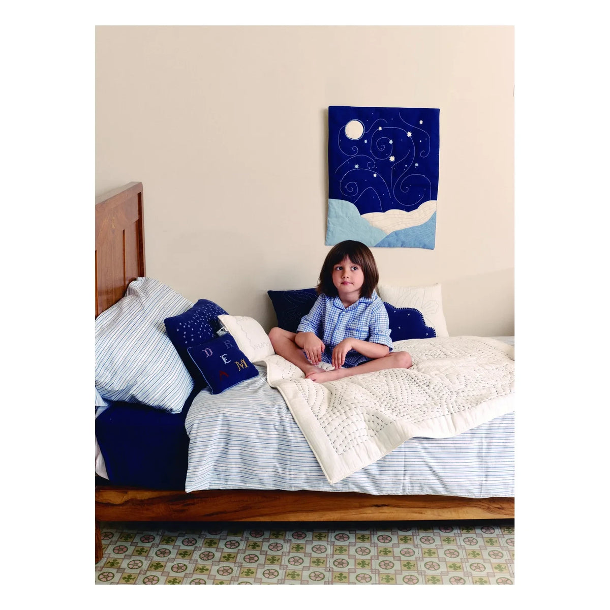 Editions Aimable - Paulette duvet set | Azure Stripes Poplin