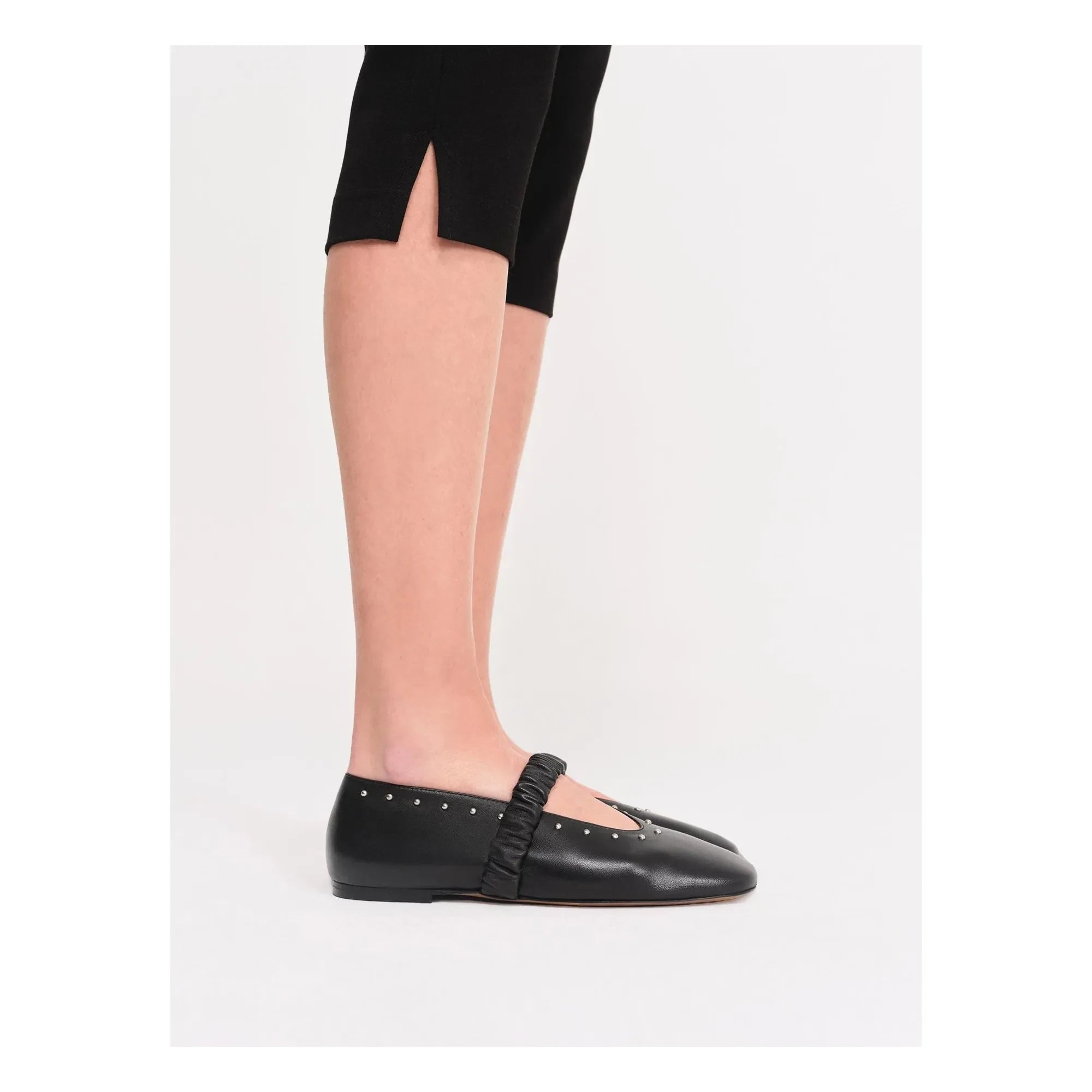 Socque Paris - June Leather Ballerina | Black