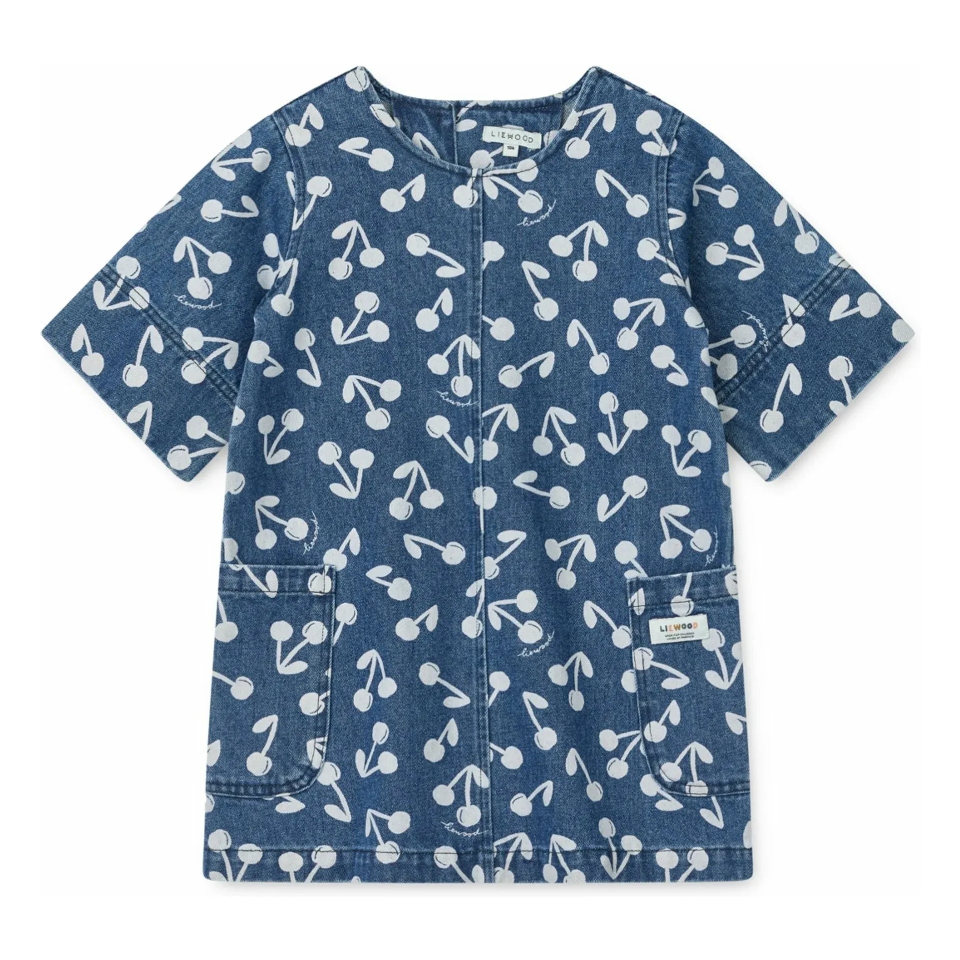Liewood - Angelica Cherry Denim Dress | Denim Blue