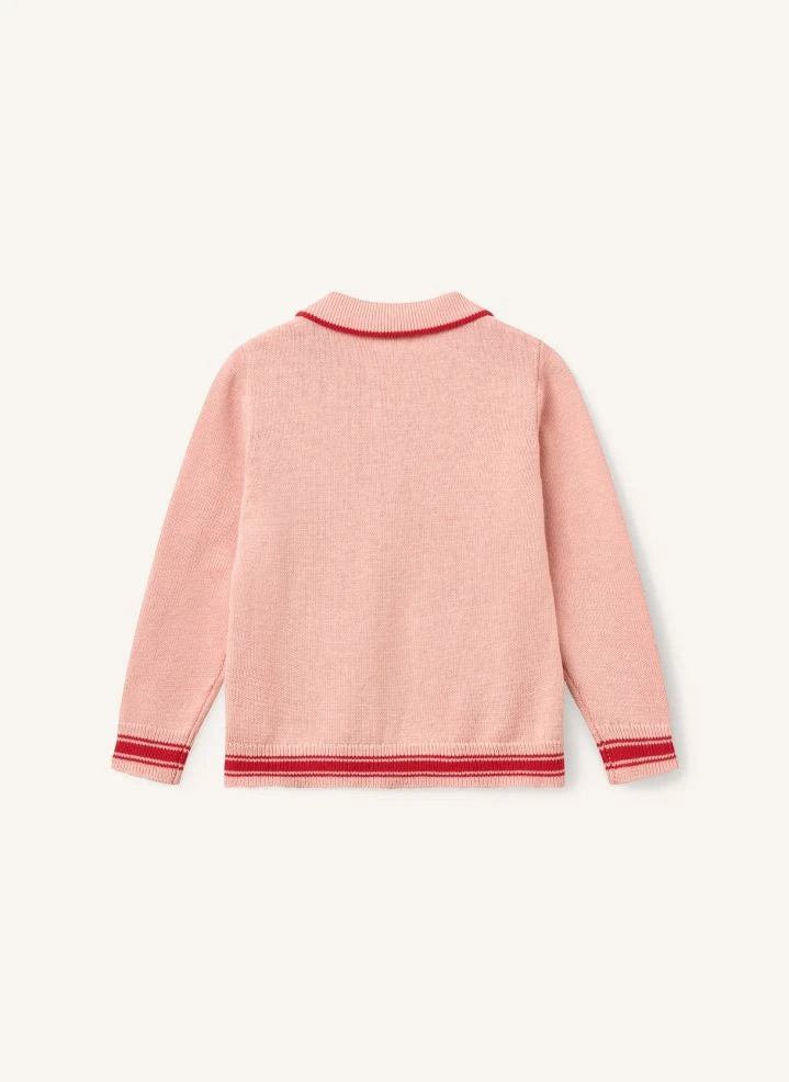 Copenhagen Colors - Organic Cotton Deer Cardigan | Powder Pink