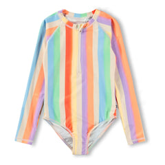 Molo - Necky Striped Swimsuit Made from Recycled Fibers | Orange