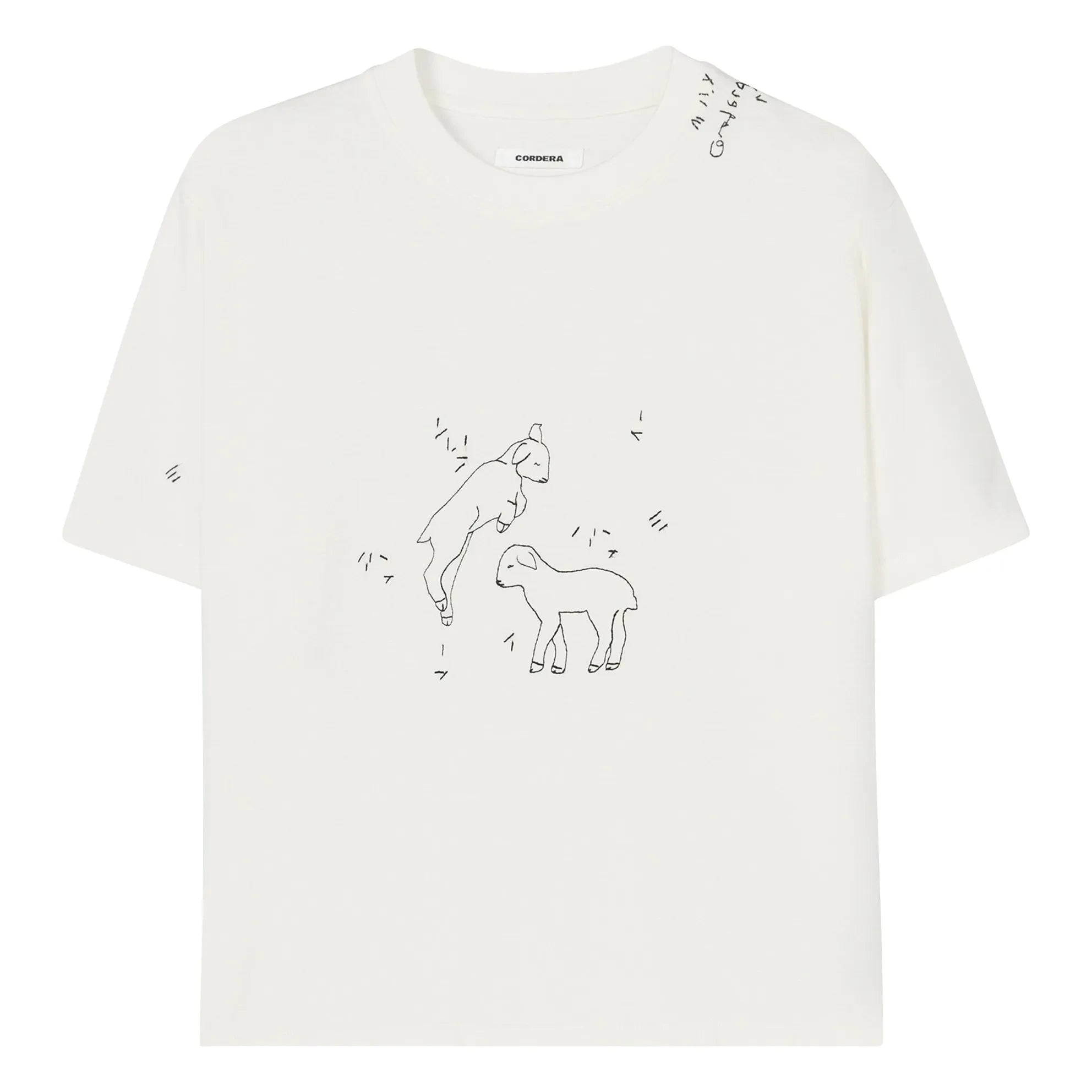 Cordera - Organic Cotton Embroidered T-Shirt | White