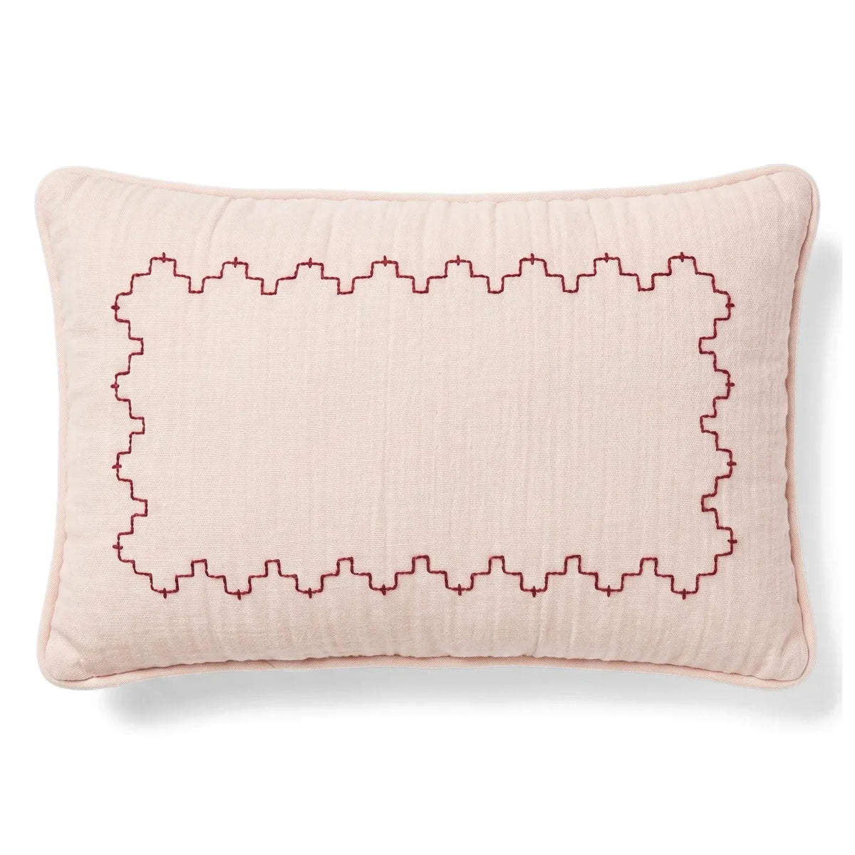 Editions Aimable - Camille embroidered frieze cushion | Powder Gauze