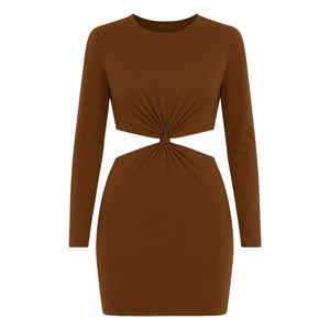 Vanessa Sposi - The Loop Cut Detail Dress | Chocolate