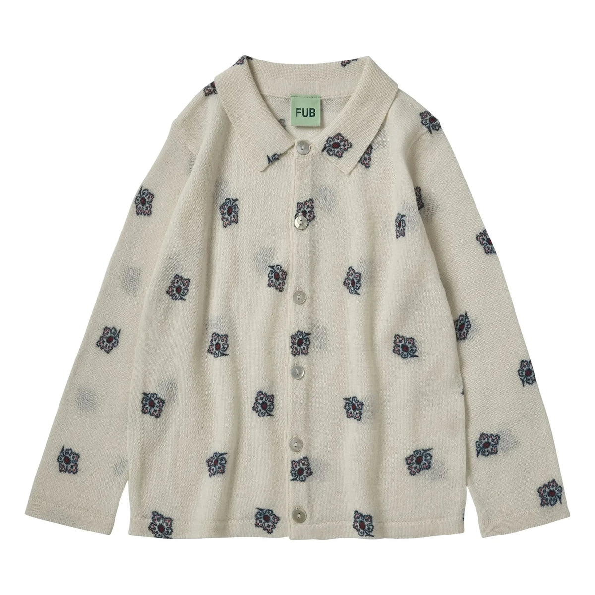 FUB - Paisley Shirt Extra-Fine Knit Merino Wool | Ecru