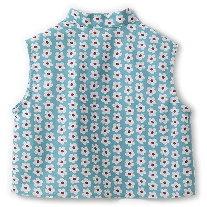 Fabula - Floral Print Blouse | Light Blue