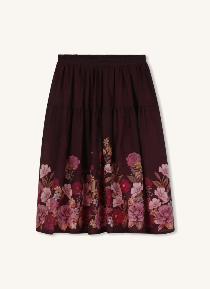 Chloé - Fleurie Wool-Gauze Skirt | Plum