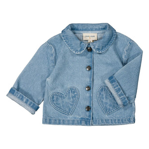 Louis Louise - Bonnie Baby Denim Heart Pocket Jacket | Light Blue