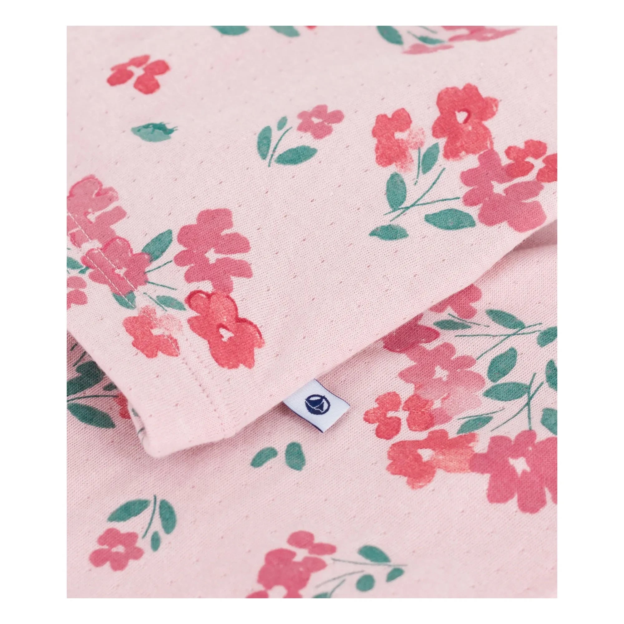 Petit Bateau - Organic Cotton Floral Pattern Light Pajama | Pink