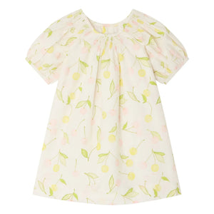 Bonpoint - Luce Cerises organik pamuklu elbise | Ekru