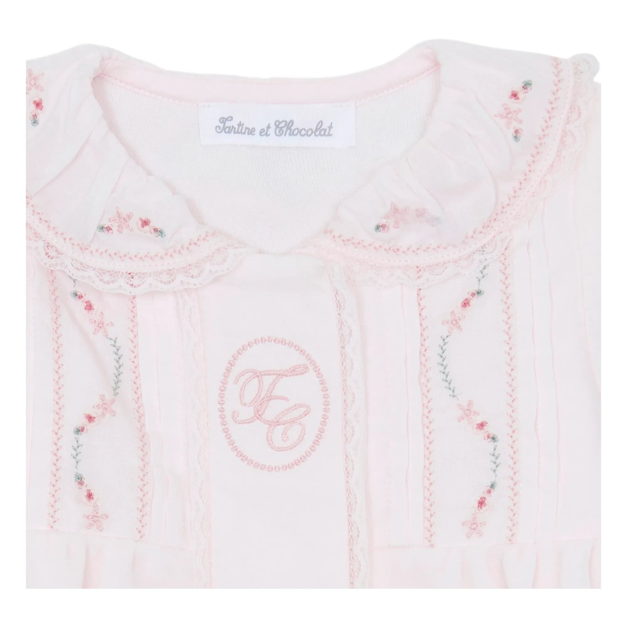 Tartine et Chocolat - Peter Pan Collar Lace Pyjamas | Light Pink