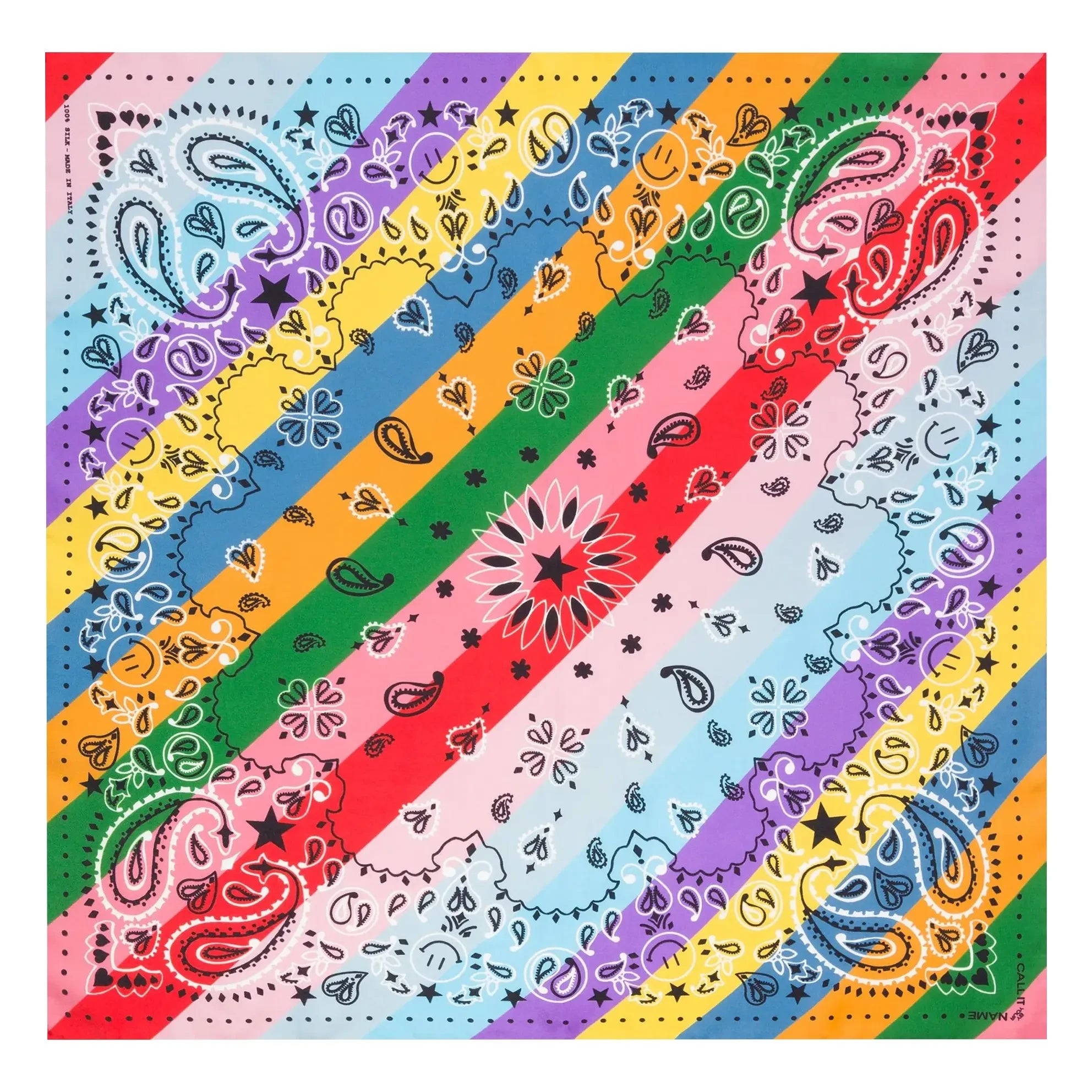 Call it by your name - Small Rainbow Silk Bandana | Blue