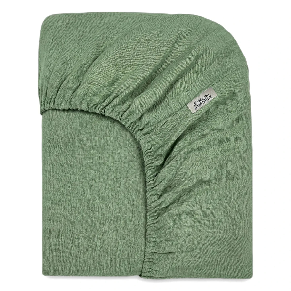 Editions Aimable - Doris fitted sheet | Moss Green Gauze