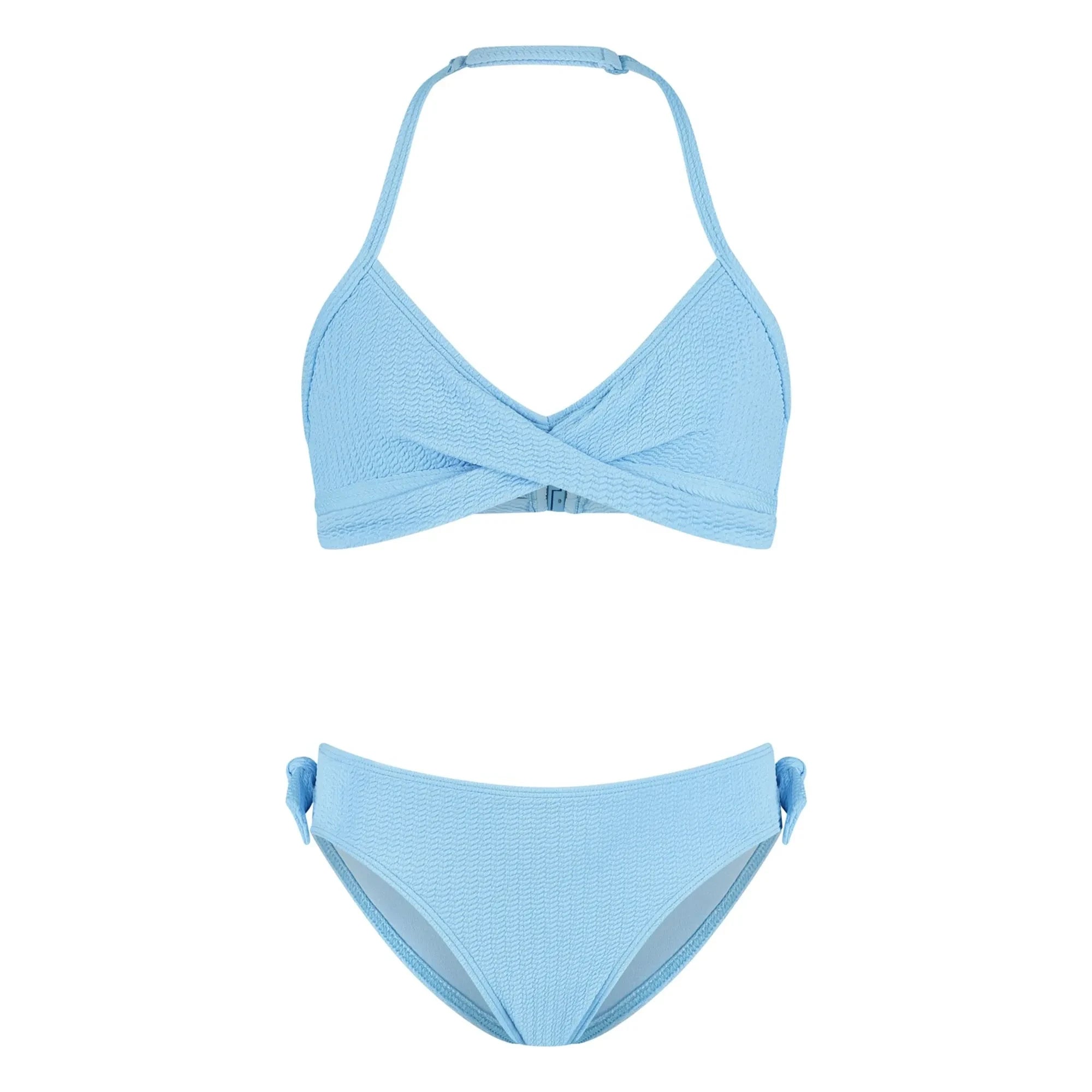 Beachlife - Textured Wrap Swimsuit | Light blue