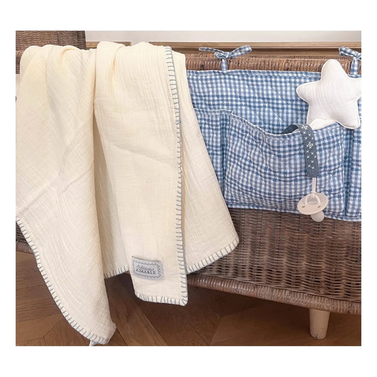 Editions Aimable - Pablo Quilted Throw | Vanilla Gauze