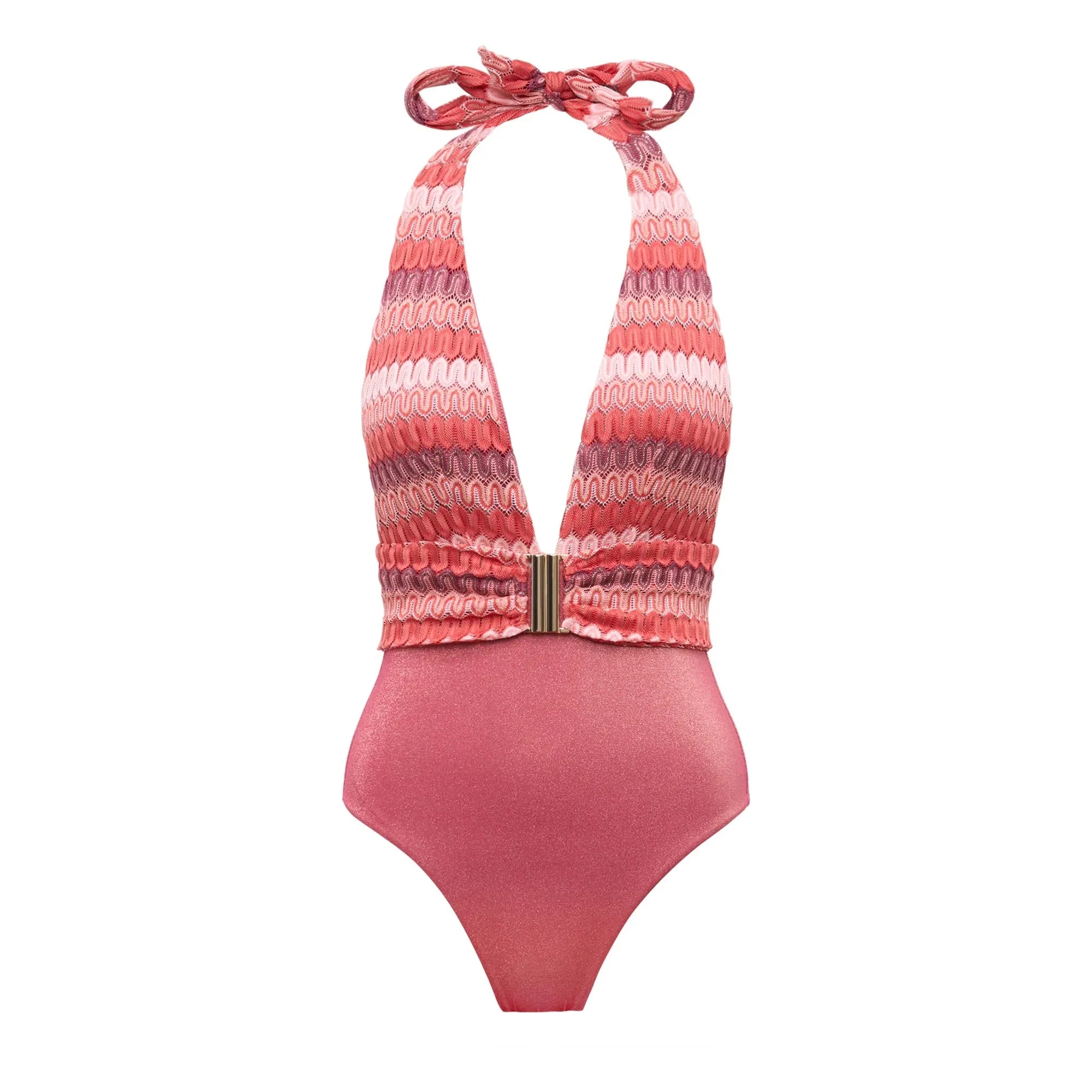 Lison Paris - Sunset Crochet One-Piece Swimsuit | Coral