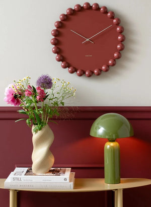 Present Time - Cadiz Dotty Wall Clock | Burgundy