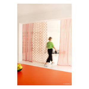 Nobodinoz - Wendy Checked Cotton Voile Curtain | Red
