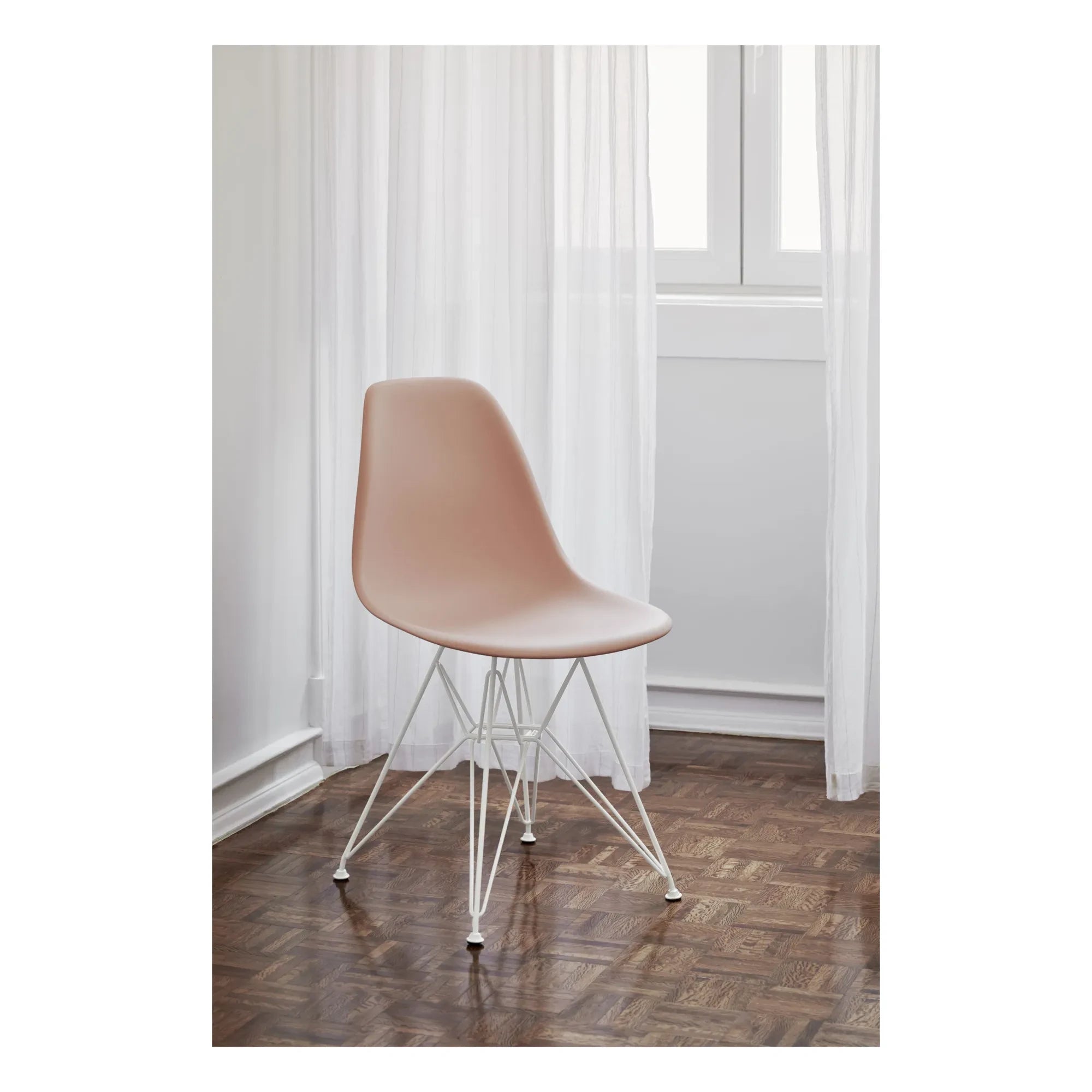Vitra - DSR Plastic Chair - White Epoxy Frame - Charles & Ray Eames | Powder Pink