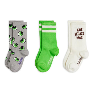 Mini Rodini - 3 Pairs Organic Cotton Socks Pack | Green