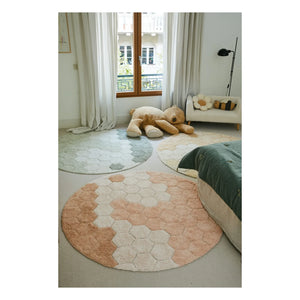Lorena Canals - Honeycomb Round Rug | Gray Blue